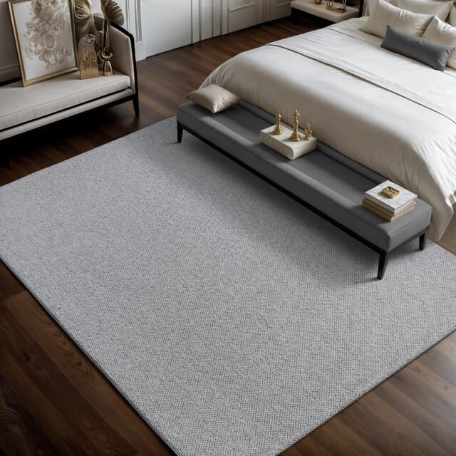 Muratap Lora plus laagpolig effen vloerkleed geweven design grijs- 200x290 cm