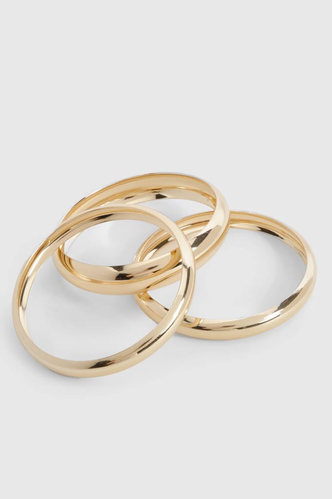 boohoo Dames Three Pack Bangles | Gold