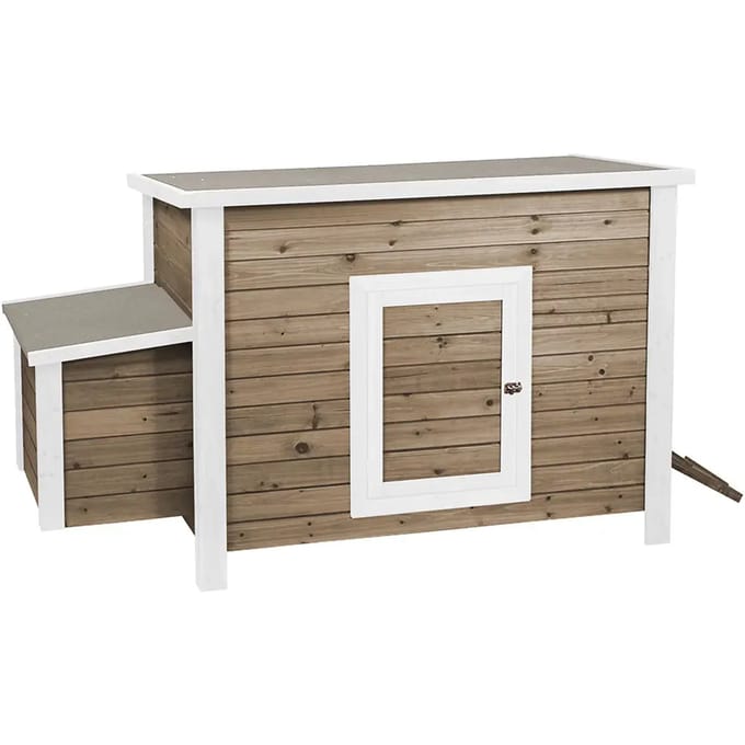 Duvo Betty Cottage Kippenhok - 290x122x116,5 cm - Bruin/Wit