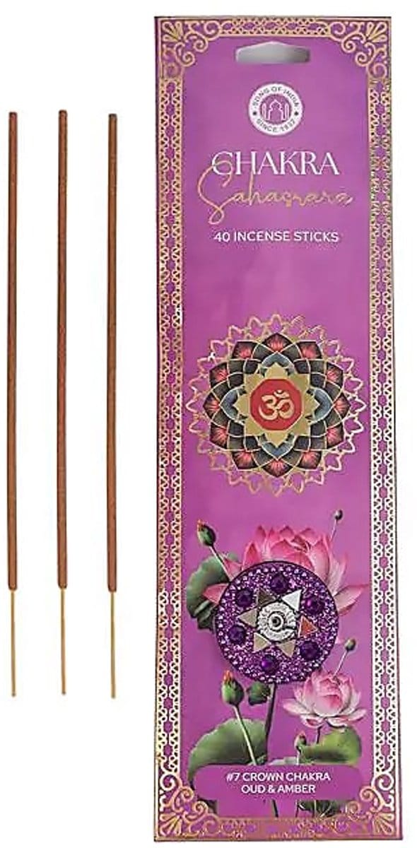 Wierook Sahasrara chakra oud & amber – 40 stokjes