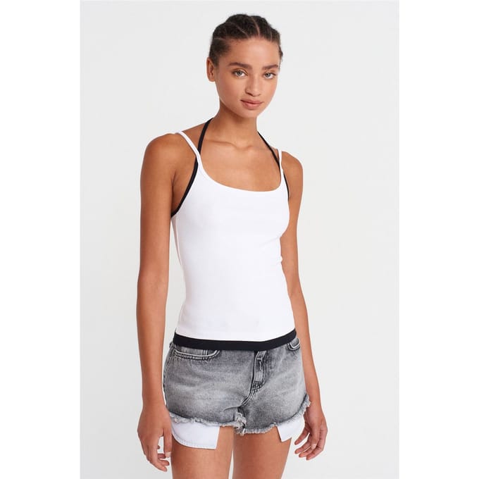 Slim Fit Mouwloos Tie-Front Cami Blouse