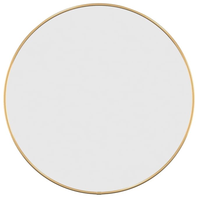 vidaXL - Wandspiegel - rond - Ø50 - cm - goudkleurig