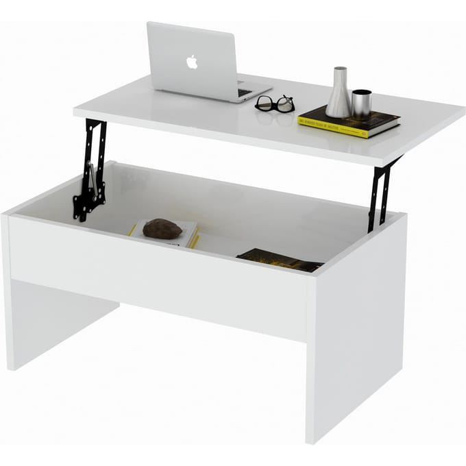 Stijlvolle Salontafel - Wit Melamine - 90x52x45cm - Perfect voor elk interieur