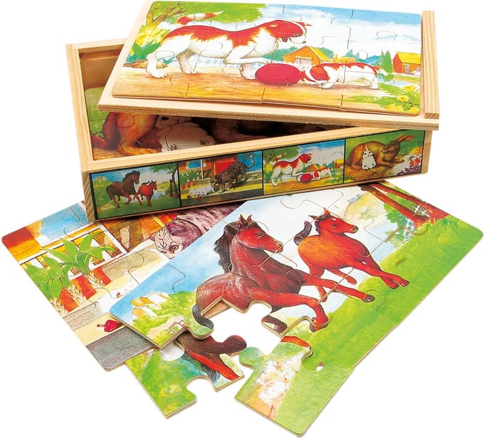 Bino Leerpuzzel Animals Junior 30 X 10 Cm Hout 48-delig