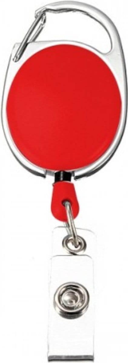 New Age Devi - Badgehouder - Clip - Trekkoord - Rood mat