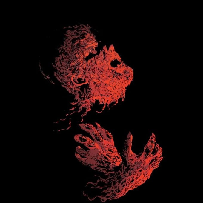 Universal Monsters The Wolfman Illustrated T-shirt - Zwart - S