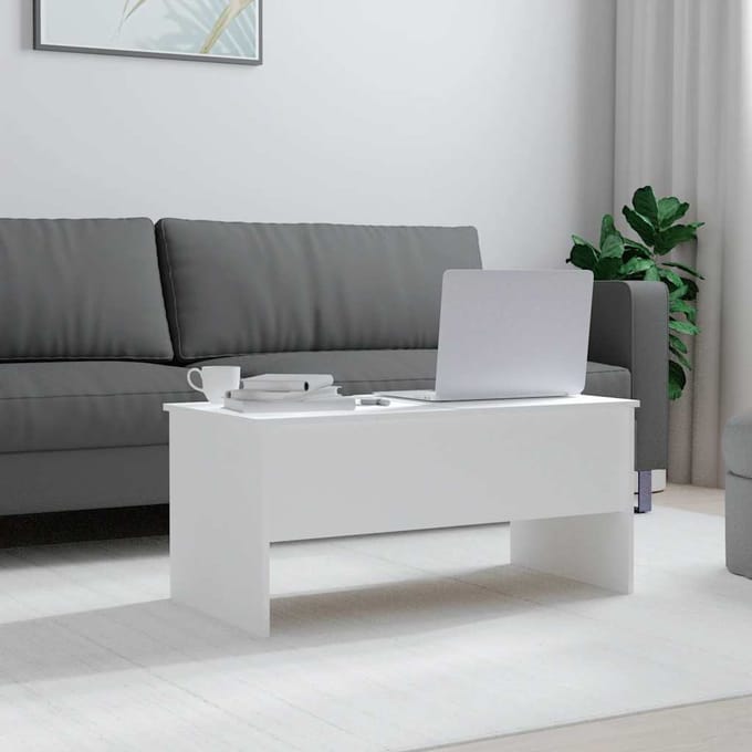 vidaXL - Salontafel - 102x50,5x46,5 - cm - bewerkt - hout - wit
