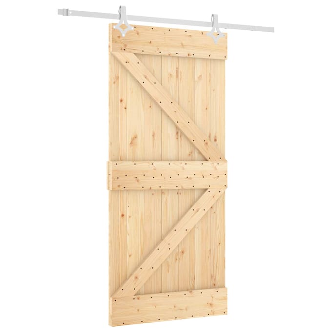 vidaXL - Schuifdeur - 95 - x - 210 - cm - Massief - Pine - Hout - (Onbehandeld)