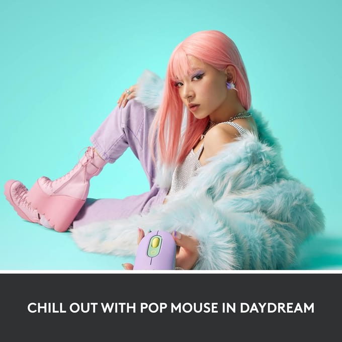 Logitech POP MOUSE Draadloze Muis Bluetooth Muis Hoge Uitstraling Kantoor Muis roze
