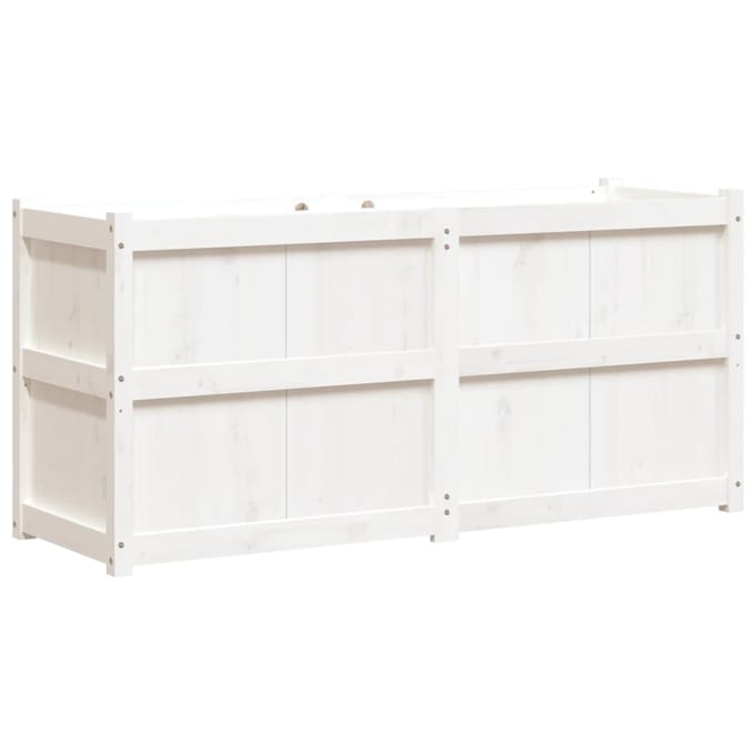 vidaXL - Plantenbak - 150x50x70 - cm - massief - grenenhout - wit