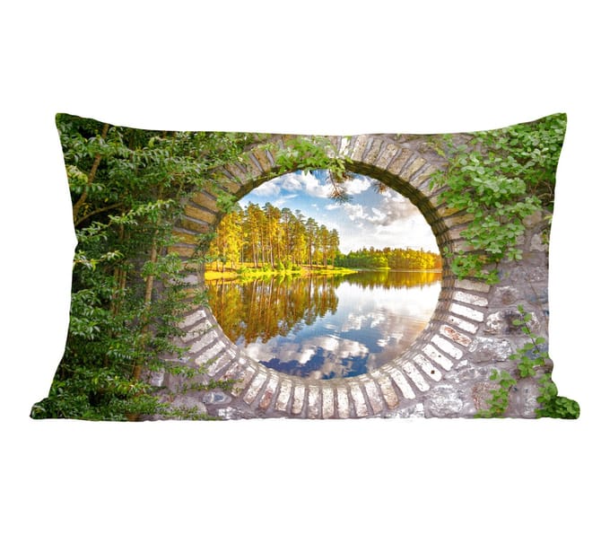 Sierkussens - Kussentjes Woonkamer - 60x40 cm - Bomen - Water - Doorkijk