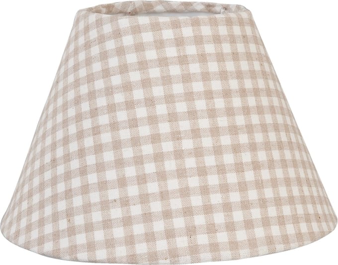 Clayre & Eef Lampenkap Ø 23x15 cm / E27 Beige IJzer Ruit