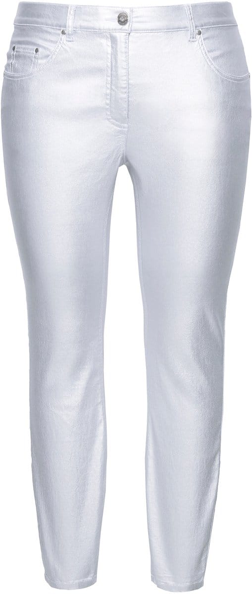 Studio Untold - Dames - Skinny jeans strak model 5-pocket gecoat - Zilver - Maat 54