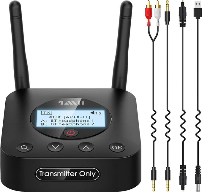 1Mii - B06TX+ Bluetooth 5.2 Zender - aptX HD & Low Latency - Dual Link