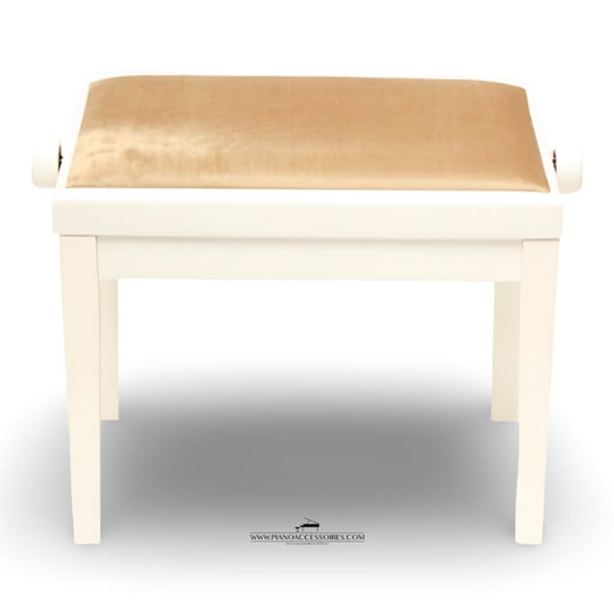 Pianobank GPPD Model 3 Wit HG, crème stofzitting