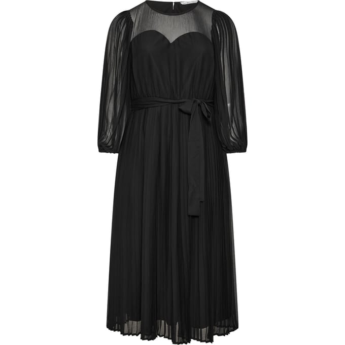 Yours London Curve Zwarte Geplooide Jurk Size 52