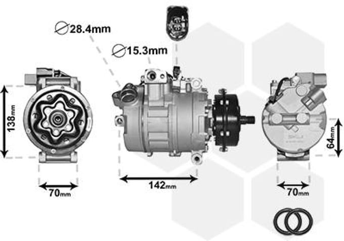Van Wezel - AIRCO COMPRESSOR VOOR VW TOUAREG 2002-2006 7H0820805C