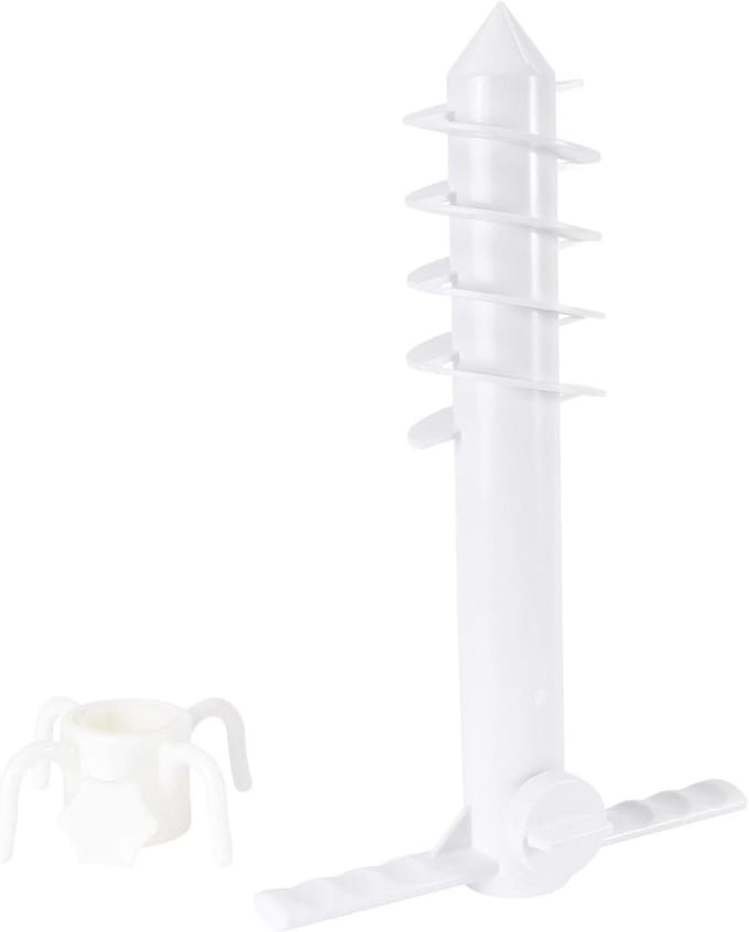 Strandparaplu Anker - Grondpaal Parasol - Stabiliteit Buiten - Robuuste ABS Constructie - 38x25x7 cm - Wit