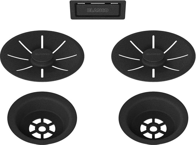 Afvoerzeef C-overflow, voor dubbele spoelbak, BlackEdition, mat zwart