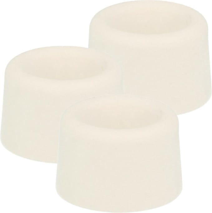 AMIG Deurstopper/deurbuffer - 6x - D40mm - inclusief schroeven - rubber - wit