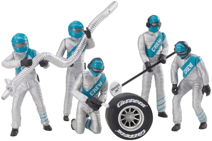 Carrera Racebaanonderdeel - DIGITAL 124/132/Evolution - Mechanica Crew - Zilver - 5 Figuren onderdeel