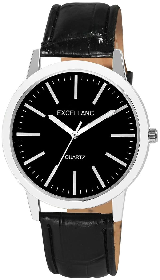 EXCELLANC herenhorloge kunstleer Mineralglas
