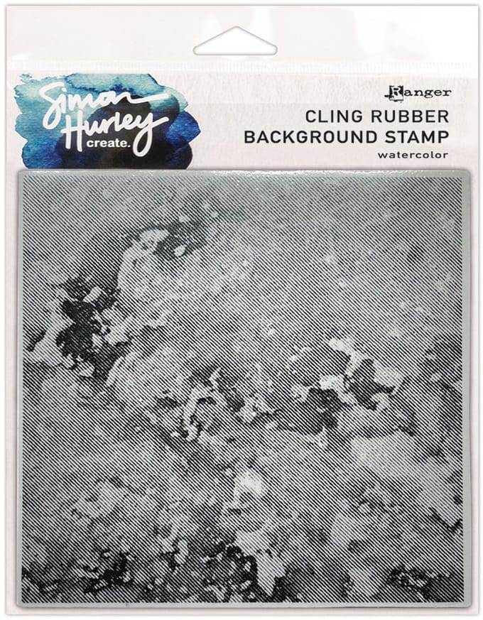 Simon Hurley rubber background stamp - Watercolor