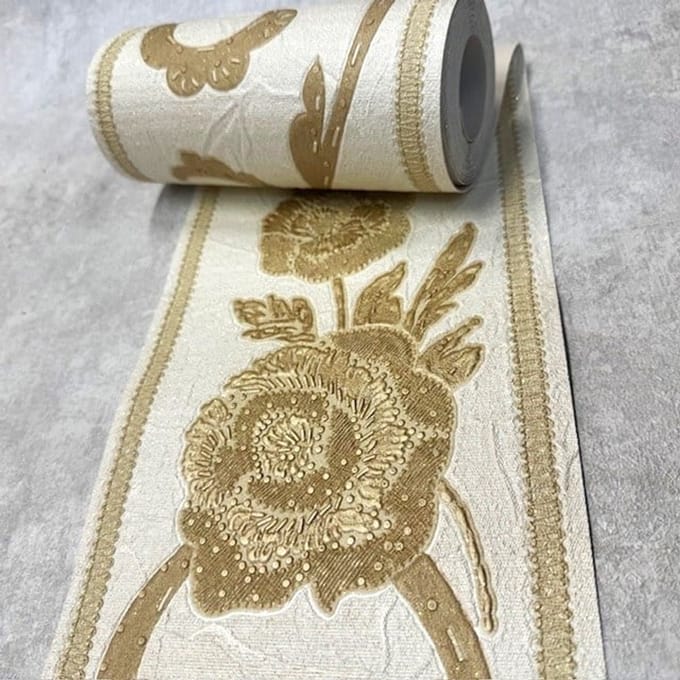 Breed Behangrand met Gouden glitter Luxueuze Touch zambaiti