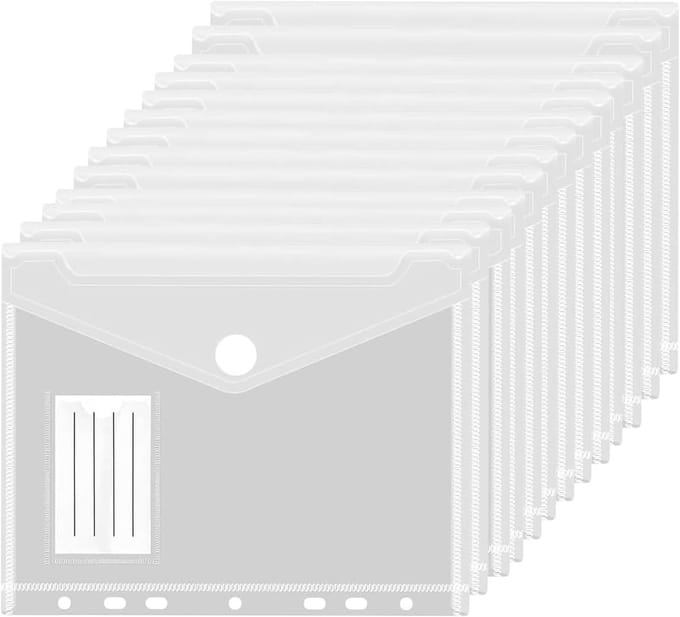 Set van 20 A5 Documentenhoezen, Waterdichte Binders, Transparante Mappen voor Documenten, Archiveringsoplossingen en Labelhoezen voor Efficiënte Documentorganisatie