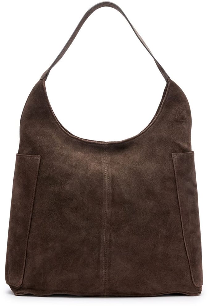 Manfield - Bruine suède shopper