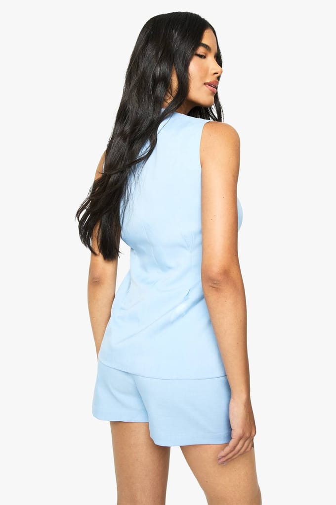 boohoo Dames Op maat gemaakte mini-skort | Blauw | Maat: 38