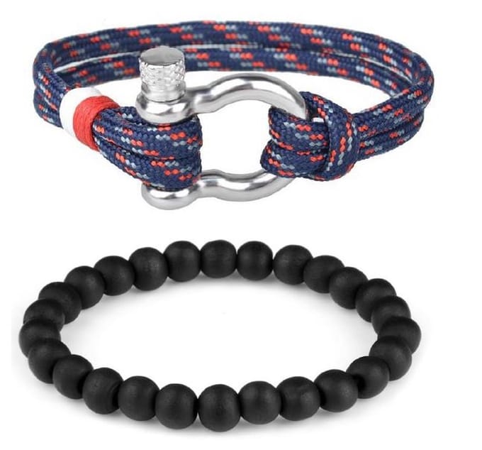 Di Lusso Heren armbandenset nylon en hout
