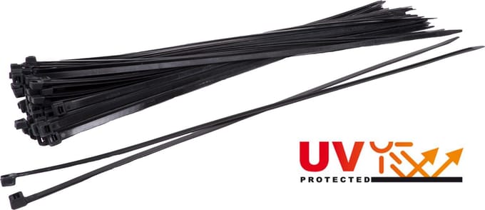 Kortpack - Kabelbinders/tyraps - Extra UV-bestendig - 300mm x 3.6mm - Zwart - 1000 stuks per verpakking - (099.0821)