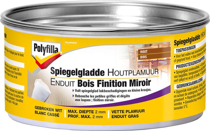 Polyfilla - Spiegelgladde Houtplamuur - Wit - 400 G