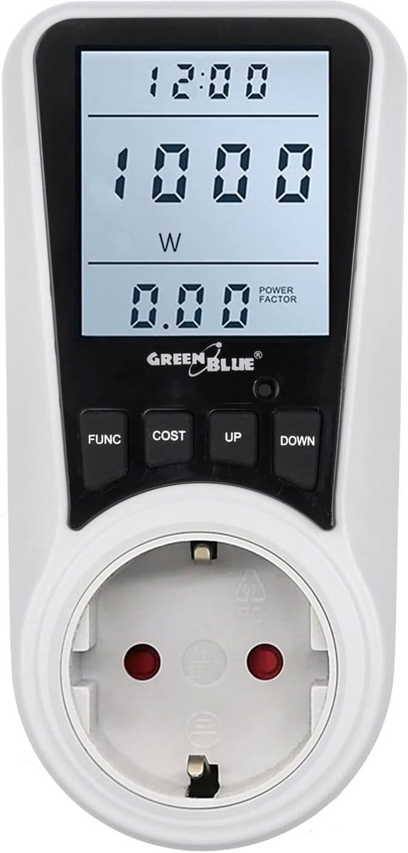 Professionele Wattmeter voor Elektriciteitsverbruik Met Stopcontact