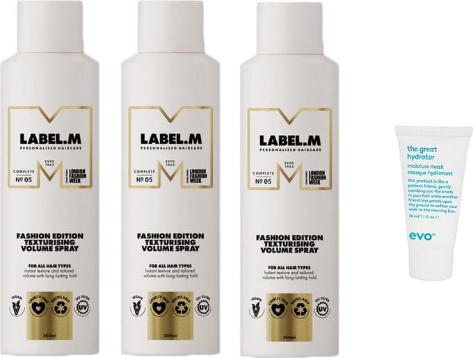 3 x Label.m Texturising Volume Spray 200ml + WILLEKEURIG Travel Size