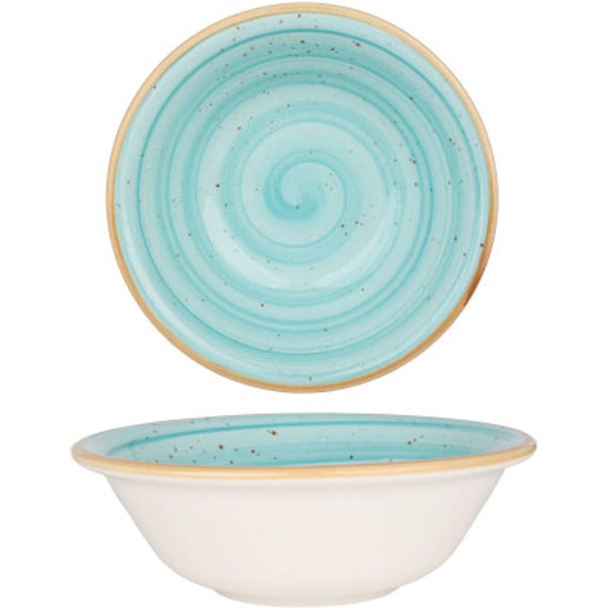 Bonna Kommetje - Aqua - Porselein - 16 cm (400 cc) - set van 6