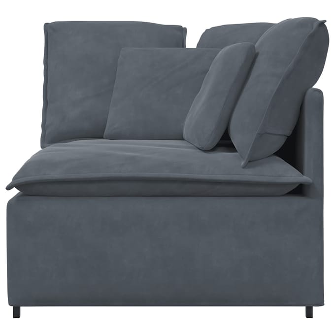 vidaXL - Modulaire - hoekbank - met - kussens - 100 - cm - donkergrijs
