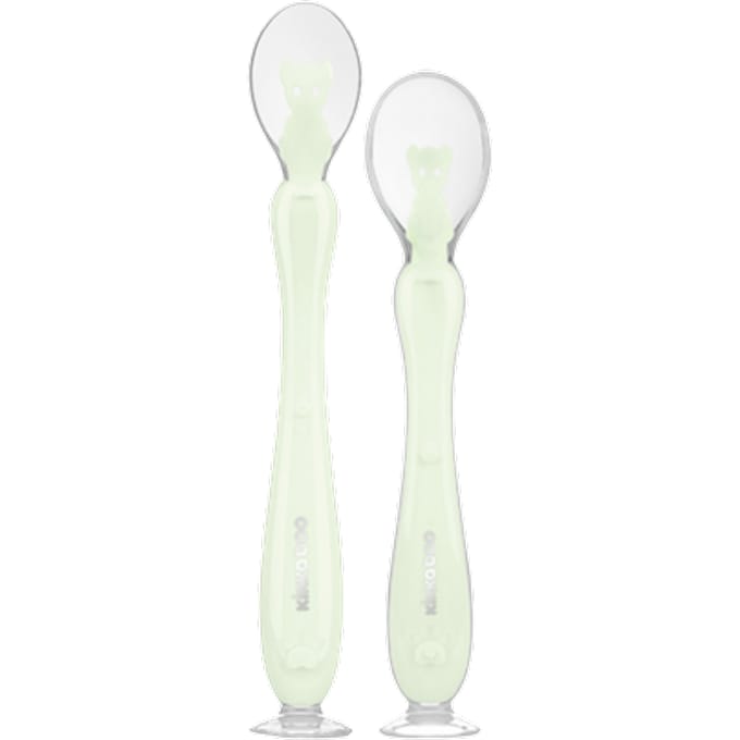 Kikka Boo Siliconen Lepels met Zuignap – Mint – 2 stuks