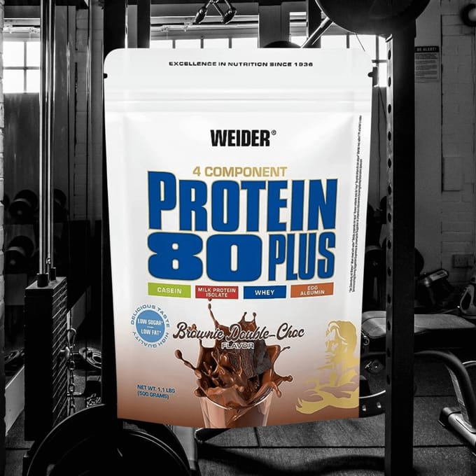 Weider Protein 80 Plus (500g) Brownie Double-Choc - Eiwitten - Eiwit Mix