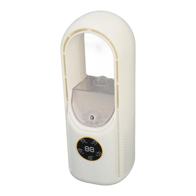 Bladeloze Ventilator Zes Snelheden Bureauventilator LED Verlichting Luchtbevochtiger Koeler Huis Kantoor Timer Koeling white