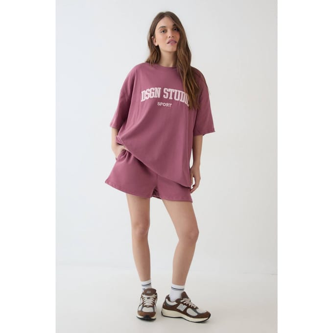 Dames Dsgn Studio Applique Oversized T-shirt | Roos | Maat: XS