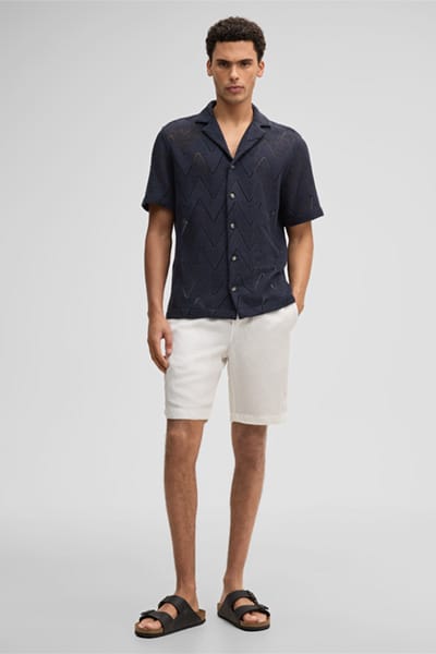 Bermuda Kaji met linnen, offwhite