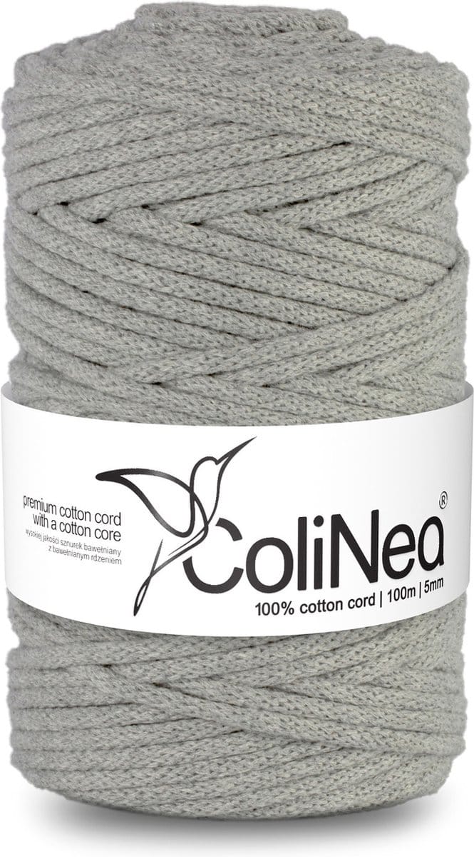 ColiNea - Touw - katoenen - koord - Katoenkoord - macramé - 5 mm x 200 m - Grijs