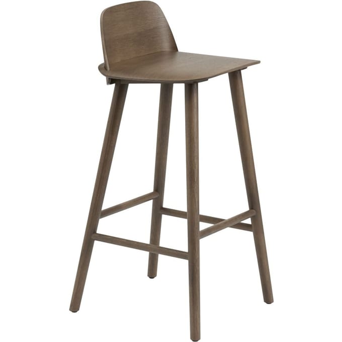 Muuto Nerd barkruk - donkerbruin - hoog