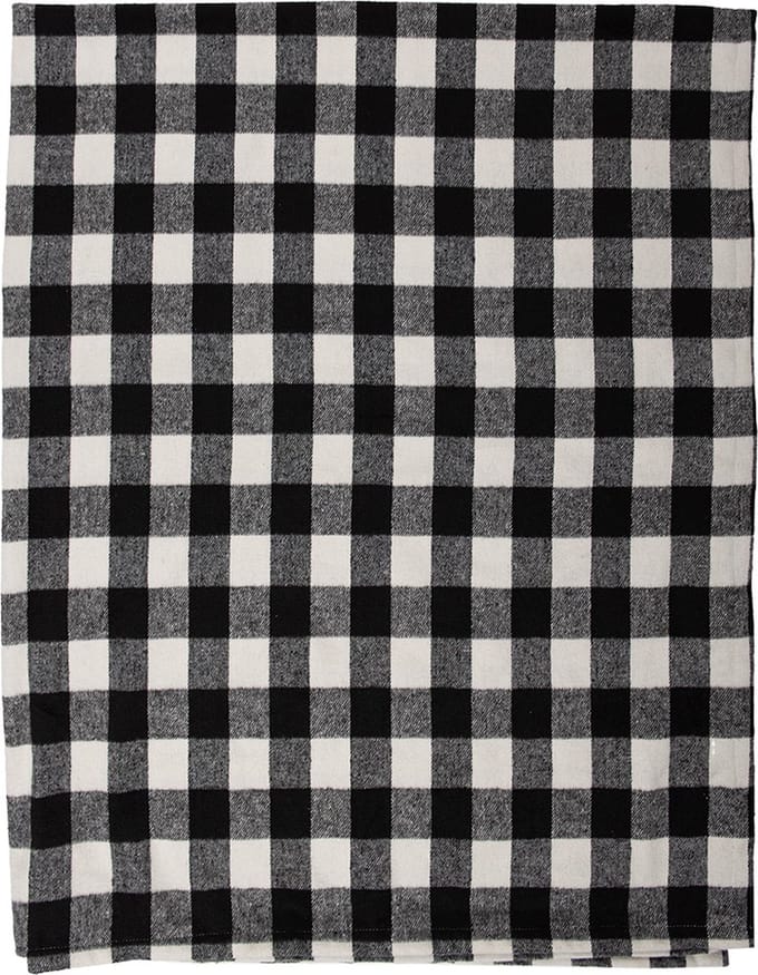 Clayre & Eef Plaid 130x170 cm Zwart Wit Polyester