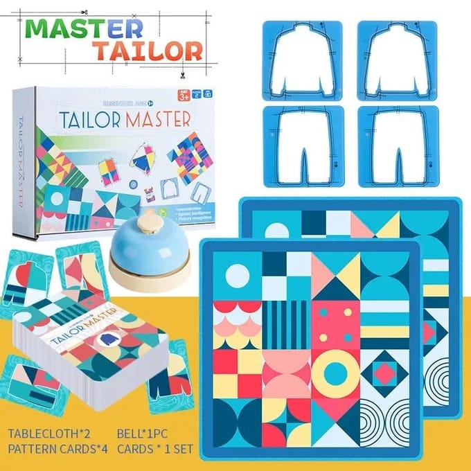 Tailor Master Battle Game Kinderspeelgoed Kleur Vorm Matching Logisch Denken Bordspellen Interactief Montessori Educatief Speelgoed blue