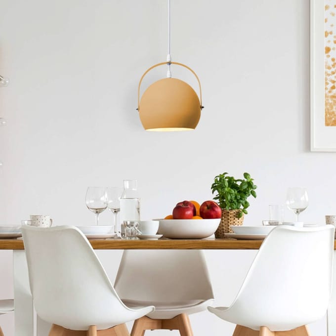 Näve Hanglamp Colorado met ronde kap, geel