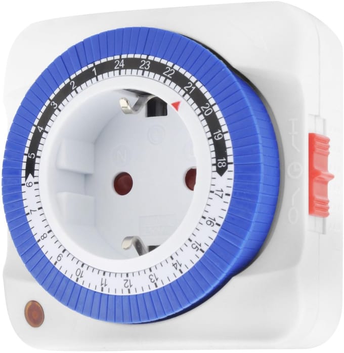 Dailygoods - Mechanische 24-uurs Timer voor Stopcontact met 96 Segmenten