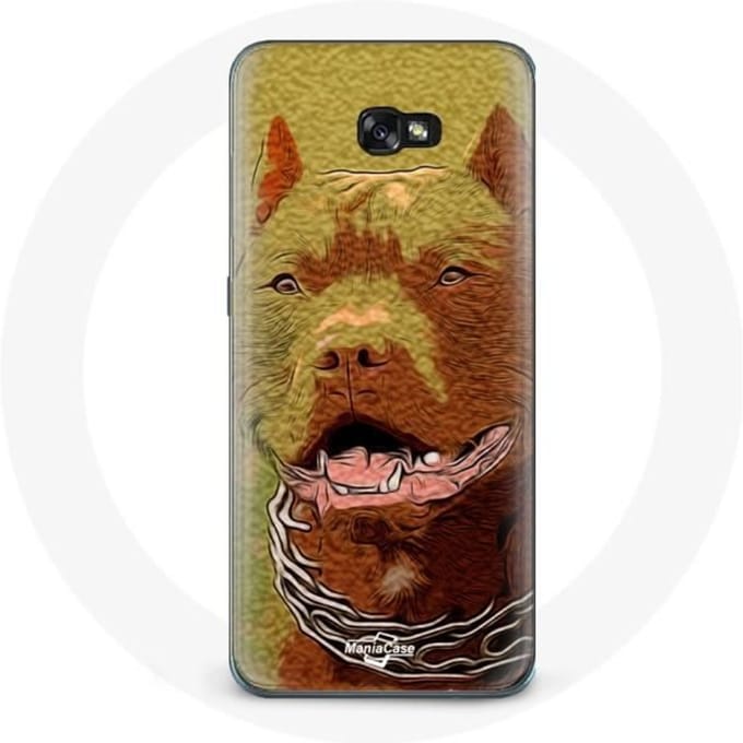 Coque - Samsung - Galaxy A8 2016 - Souple - Noir - American Pit Bull Terrier